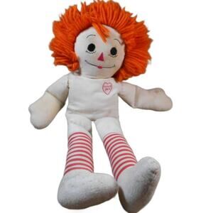 Vintage Handmade Raggedy Ann Doll 25" Orange Yarn Hair (No Clothes) Needs TLC